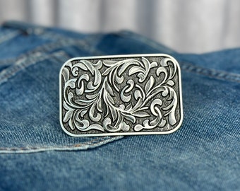 Western Belt Buckle Cowboy Buckle Groomsman Rodeo Floral Style Belt Buckle for Western Belt Country Men's Belt Accessories Gift for Him