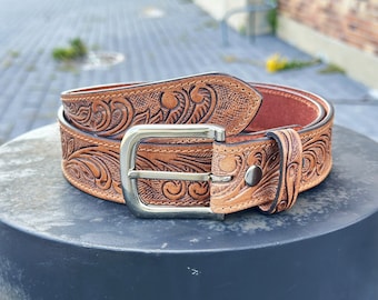 Leather Belt Removable Buckle Belt Engraved Leather Belt 100 Genuine Full Grain Cowhide With Snaps 1 1 2 WIDE Leather Snap on Belt Etsy