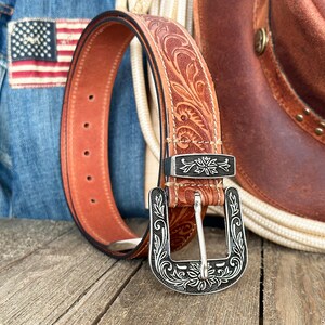 Engraved Personalized Handmade  Genuine Leather Cowboy Belt, Custom Belt For Dad, Engraved Leather Belt for 3rd Anniversary