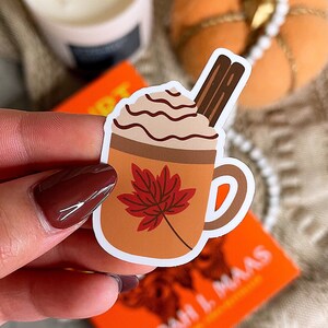 Herbst Herbst Sticker | Kürbis Gewürz Sticker | Vinyl Wasserdichter Aufkleber | Geschenk für Sticker Liebhaber | Niedlicher Herbst-Getränk-Aufkleber