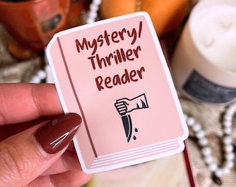 Pegatina bookish / pegatina BookTok / pegatina impermeable de vinilo / regalo para amantes de los libros / pegatina de libro lector de suspense misterioso