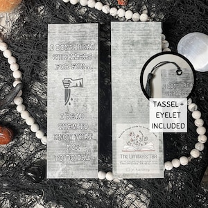 Bookish Bookmark | Handmade Bookmark | Mystery/Thriller Horror Bookmark | Gift for Book Lovers | I Don’t Read Thrillers for Fun