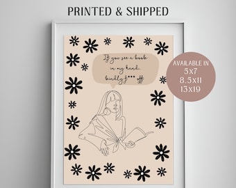 Bookish Wall Art Print | Book in My Hand Bookish Print | Book Wall Art | Bookish Poster | Bookish Gifts for Book Lovers