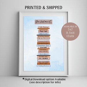Bookish Wall Art Print | Blue Romance Book Tropes Bookish Print | Book Wall Art | Bookish Poster | Bookish Gifts for Book Lovers