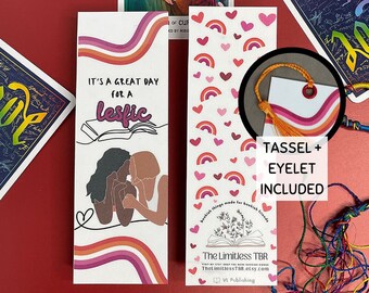 Segnalibro Bookish Pride / Segnalibri BookTok fatti a mano / Cartoncino/Segnalibro laminato / Regalo per gli amanti dei libri / LGBTQ+ - Grande giorno per una Lesfic