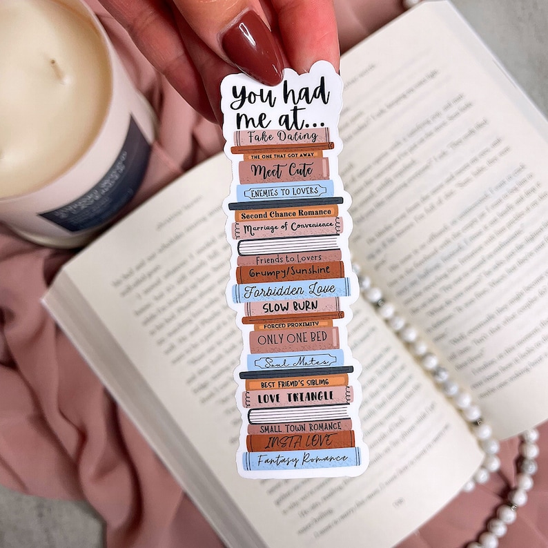 Leesachtige sticker | BookTok-sticker | Waterdichte vinylsticker | Cadeau voor boekenliefhebbers | Romaanse tropensticker afbeelding 1