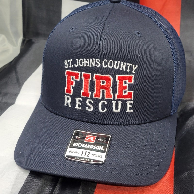 Fire Fighter Department,  Rescue with Department, Fire & Rescue Trucker Cap, Puff Embroidery, Personalized FF Caps, Work Hats