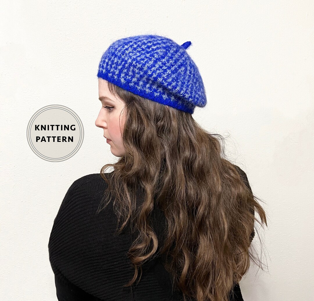 Houndstooth Beret Knitting Pattern Etsy