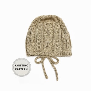 Cabled Baby Bonnet PDF Pattern