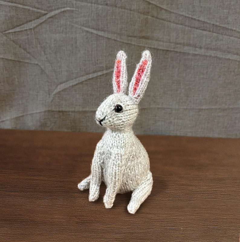 Knitted Grey Rabbit Bunny Knitting Pattern - Etsy