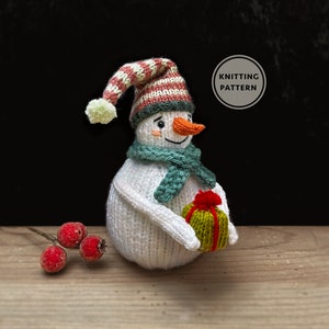 Padrão de tricô de boneco de neve