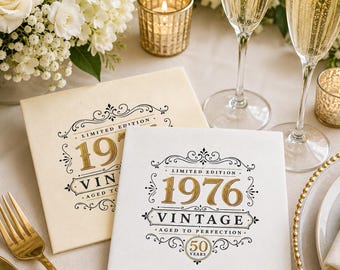 50th Birthday Cocktail Napkins 1976 Birthday Party Decorations Vintage 1976 Napkins Birthday Party Celebration Supplies Pack of 50