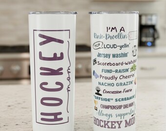 Hockey Mom Tumbler Insulated Cup Stainless Steel Mothers Day Travel Mug Proud Game Accessory Cold Drink Container Gift Team Christmas