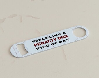 Hockey Bottle Opener Funny Gift Fan Birthday Present Penalty Box Bar Accessory Themed Drink Tool Unique Design Man Cave Essential Item
