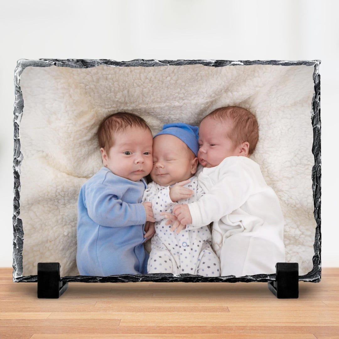 Personalized Baby Photo Slate Gift Family Keepsake Picture Custom Baby ...