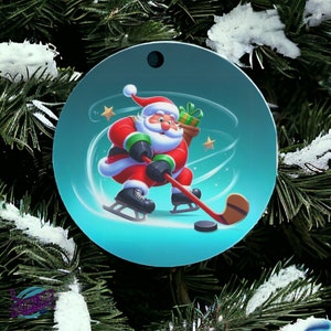 Hockey Santa Ornament