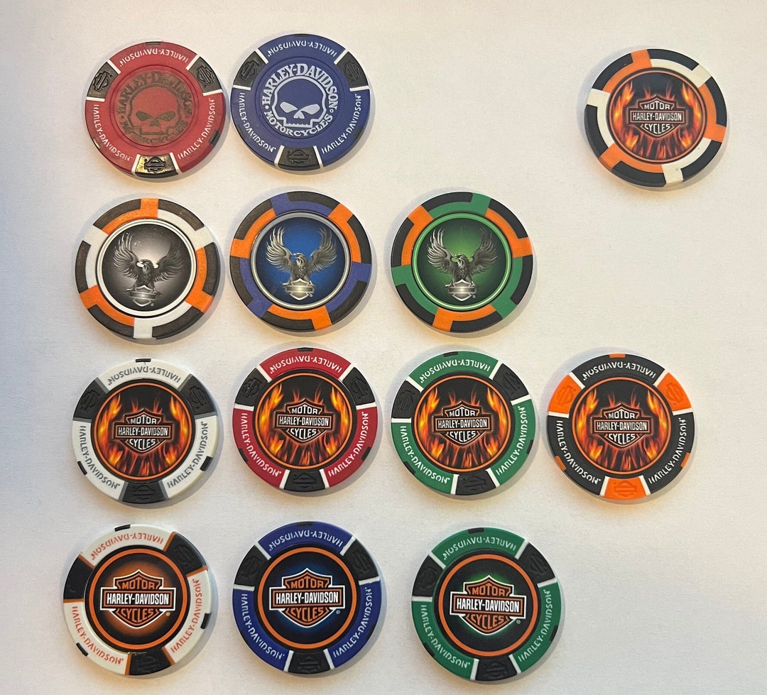13 Piece Harley Davidson Poker Chips New Great for Bar Tops Etsy