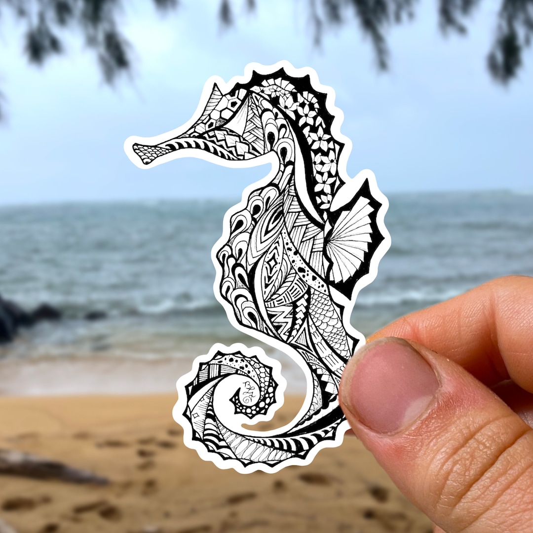 Polynesian Seahorse Sticker Tribal Hawaiian Seahorse Decal 808 Hawaii ...