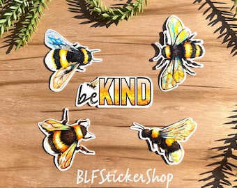Bee sticker set Be Kind sticker Honey Bee Party Decor Bee thema cadeau Bee sticker bundel Bumble Bee vinyl sticker Hydroflask sticker Bee cadeau