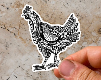 Huhn Aufkleber Polynesian Hawaiianer Aufkleber Tribal Hawaii Aufkleber Kauai Aufkleber Autoaufkleber Hahn Schwarz Weiß Silhouette Aufkleber Bauernhof
