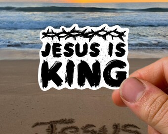 Jesus is King Sticker | Bible Stickers | Jesus Stickers Waterproof Vinyl | Bible Journaling Decals