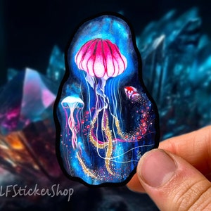 Jellyfish Sticker, Sea Creature Sticker Jellyfish Decal Jellyfish Art Vinyl Sticker for Water Bottle Scuba Diver Gift Ocean Sticker Wildlife