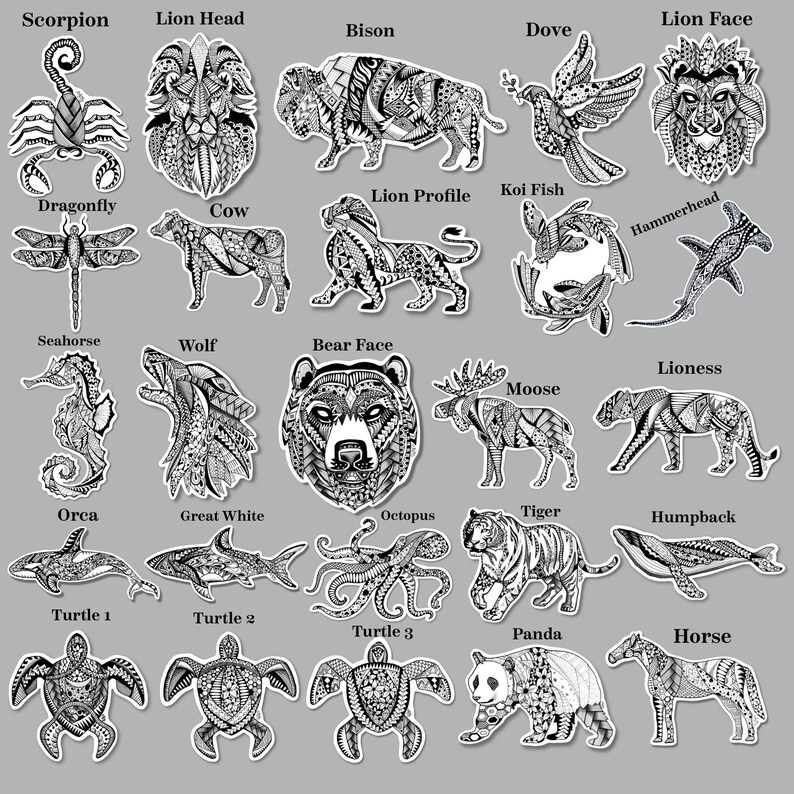 Buy Tribal Fox Sticker Black White Fox Decal Fox Gift Tribal Polynesian