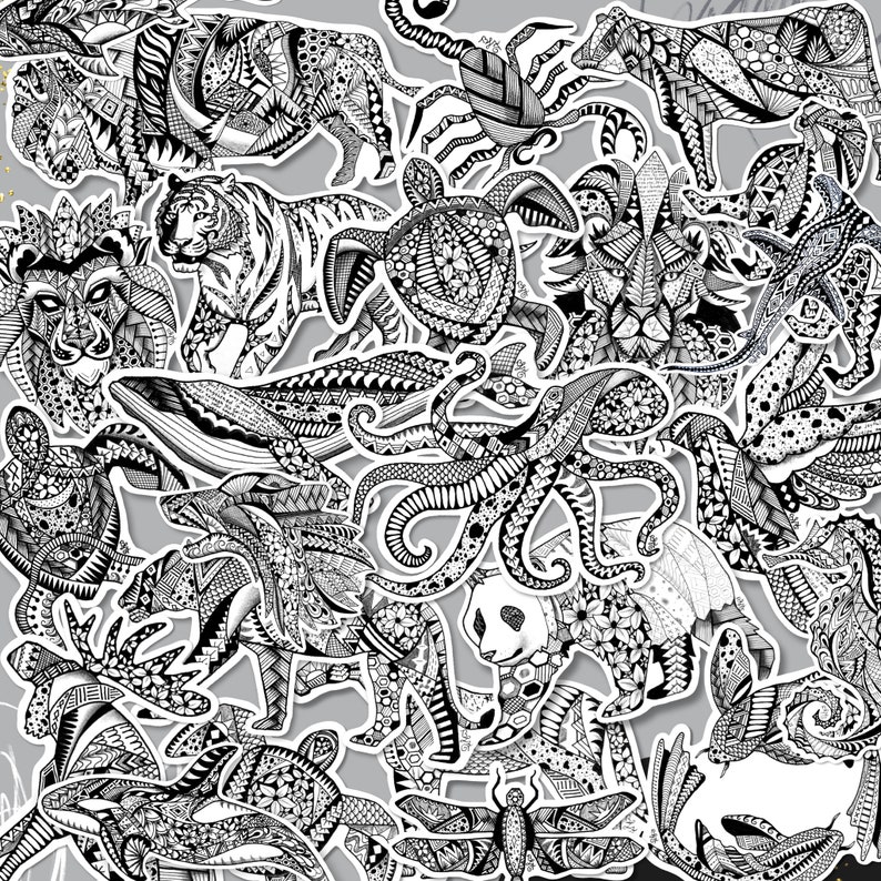 Buy Tribal Fox Sticker Black White Fox Decal Fox Gift Tribal Polynesian