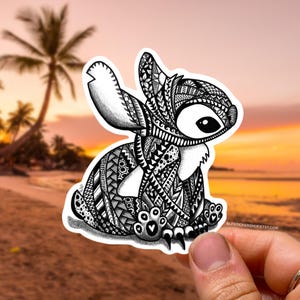Cute Stitch Sticker Polynesian Hawaiian Stickers Tribal Hawaii Sticker Decal Disney Bumper Sticker Aloha Ohana Sticker Lilo Stitch Gift
