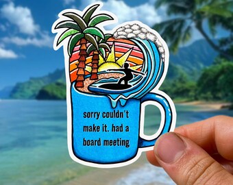 Funny Surfer Sticker Surfboard Stickers Island Boy Decal Surfs Up Stickers Surfer Bumper Sticker Coffee Mug Sticker Gifts for Surfers
