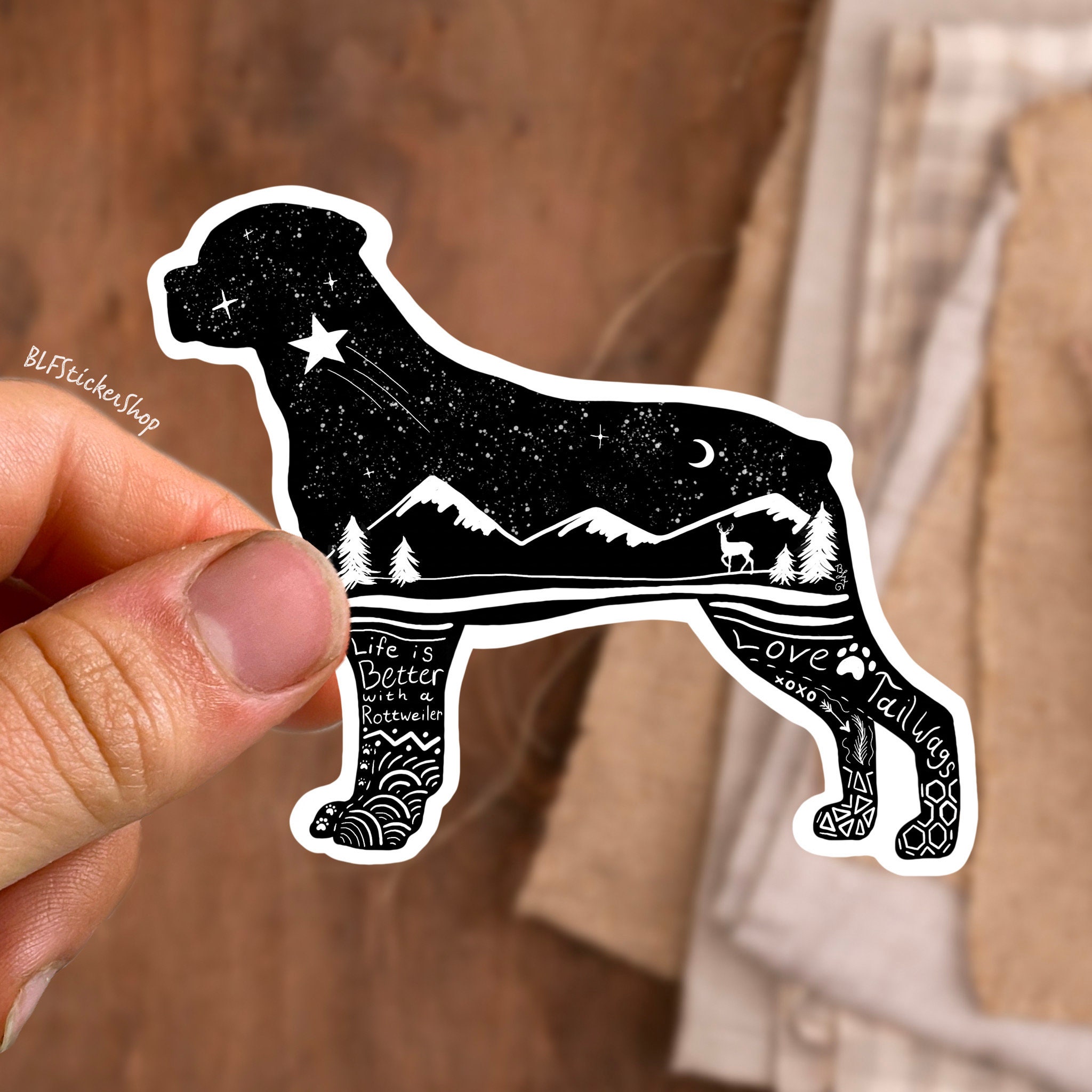 Rottweiler Sticker Dog Mountain Dog Mom Sticker Gift Art Rottweiler ...