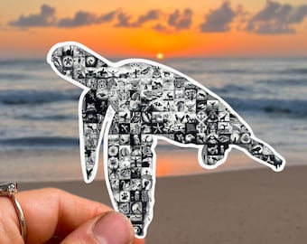 Sea Turtle Sticker Beach Sticker Sea Turtle Decal Ocean Stickers Hawaii Honu Surfboard Sticker Surfer Gift Florida Sticker California Turtle