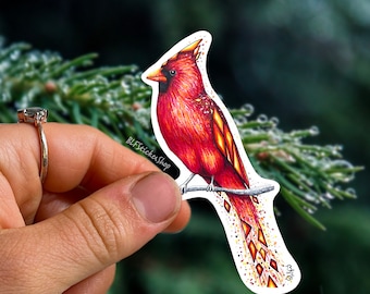Adesivo Cardinale Rosso Adesivo Uccello Rosso Decalcomania Cardinale Adesivo Bird Watching Regalo Cardinale Regalo Bird Watcher Vinile Adesivo Impermeabile Uccelli