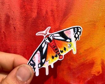 Tiger Moth Sticker Red Moth Sticker Water Bottle Vinyl Sticker Butterfly Laptop Decal Moth Phone Sticker Moth Art Moth Wings Nature Stickers