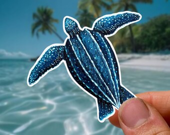 Leatherback Sea Turtle Vinyl Stickers, Beach Decals