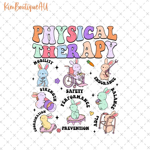 Physical Therapy Easter Day Png, Cute Bunny PT Squad Png, One Hoppy Physical Therapist Png, PT Easter Peeps, Physical Therapist Assistant