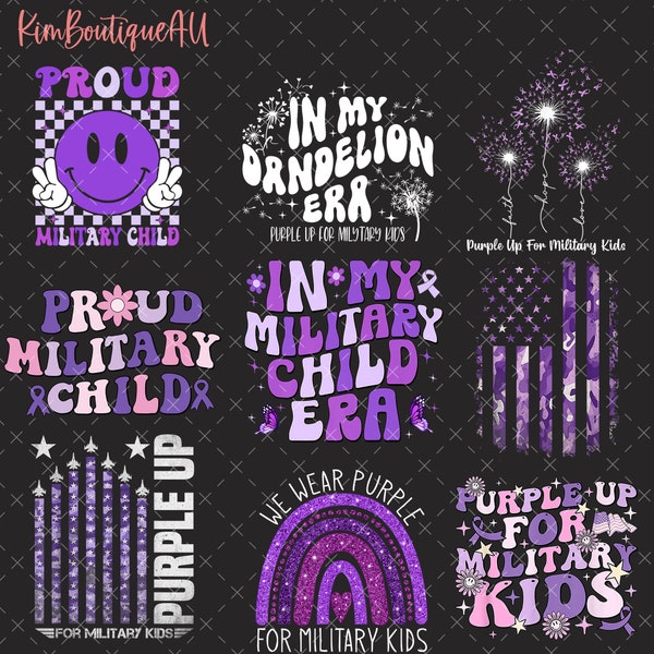 Proud Military Child Bundle, Purple Up For Military Kids Bundle, Patriotic Military Bundle, Military Family Bundle, Purple Up Bundle