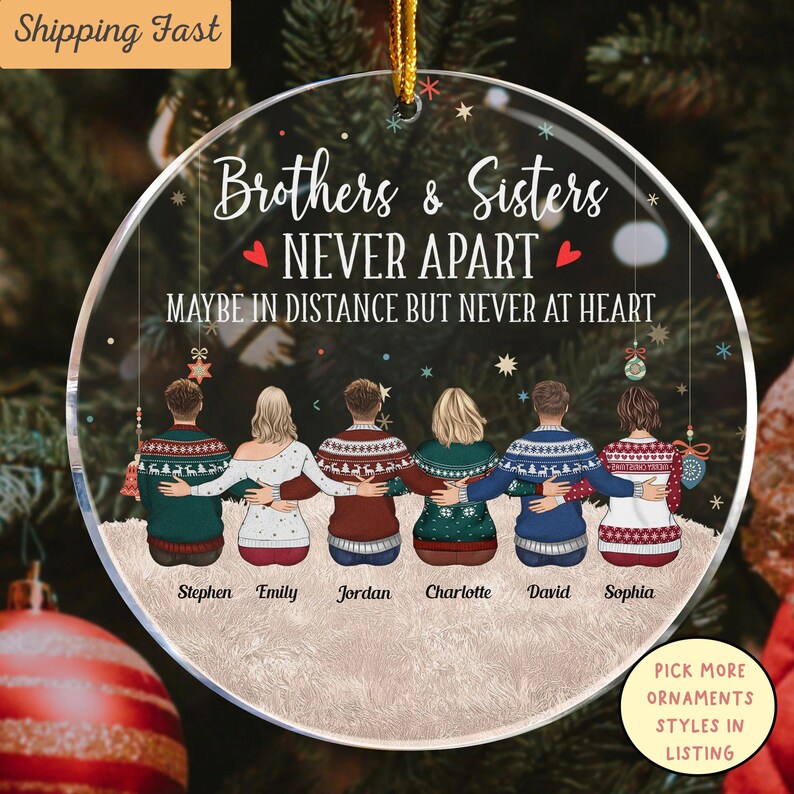 Brothers and Sisters Ornament Personalized Siblings Ornament Etsy