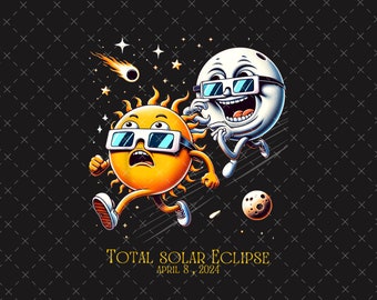 Total Solar Eclipse April 8 2024 Png, Cute Solar Eclipse 2024 Png, Sun Moon Eclipse Souvenir Gift, Astronomy Lover Gift, American Eclipse