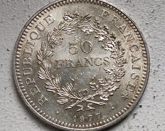 France 50 Francs en Argent Type Hercule 1977