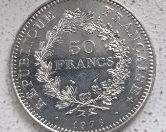 France 50 Francs en Argent Type Hercule 1976