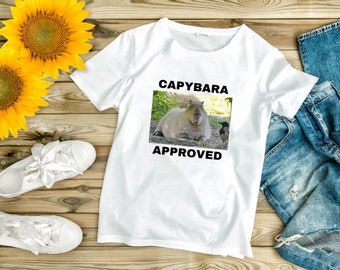 Capibara-shirt | Vintage Capibara goedgekeurd T-shirt | Dierenshirt | Grappig T-shirt | Cadeau voor hem | Leuke Capibara