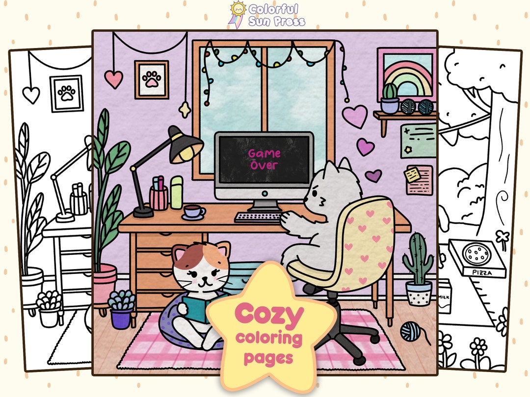 Kawaii Coloring Pages for Adults Cozy and Cute Coloring Sheets, Animal
