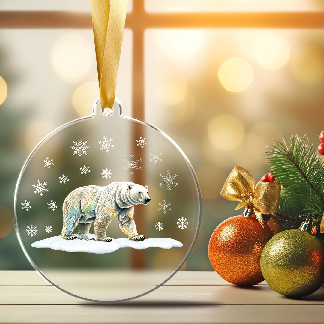 Polar Bear Ornament/bear Gifts/christmas Ornaments/polar Bear Decor Christmas Polar Bear Decor