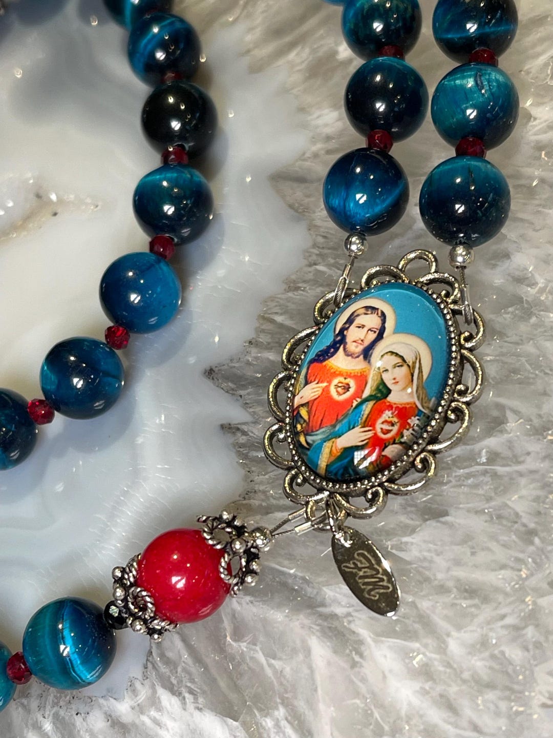 Sacred Heart of Jesus and Mary Rosary - Etsy