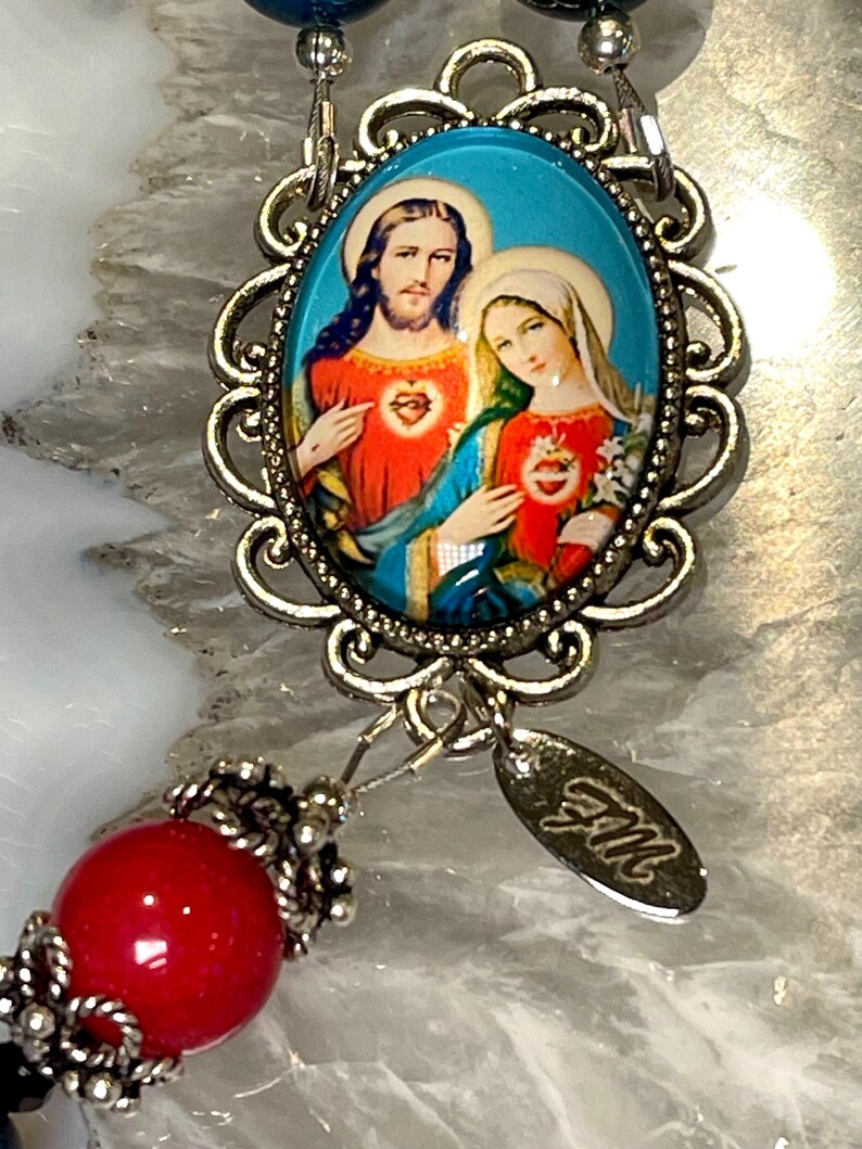 Sacred Heart of Jesus and Mary Rosary - Etsy
