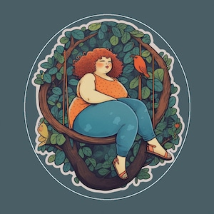 Sticker Swing Body Positive All Bodies are Good Bodies Curvy Woman