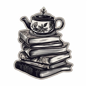 Sticker Tee Teatime Flash Buchliebhaber Nachmittagstee Englisch Frühstück