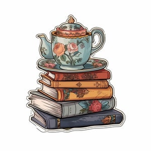 Sticker Tee Teatime Flash Buchliebhaber Nachmittagstee Englisch Frühstück
