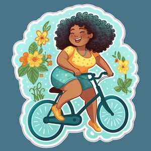 Aufkleber Body Positive Curvy Woman Body Positivity Fahrrad Radfahren Fahrrad